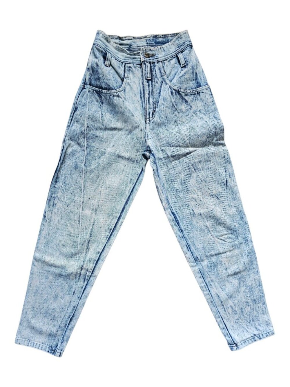 80s Authentic EXTRA Sportswear distressed acid washed pleated high rise jeans